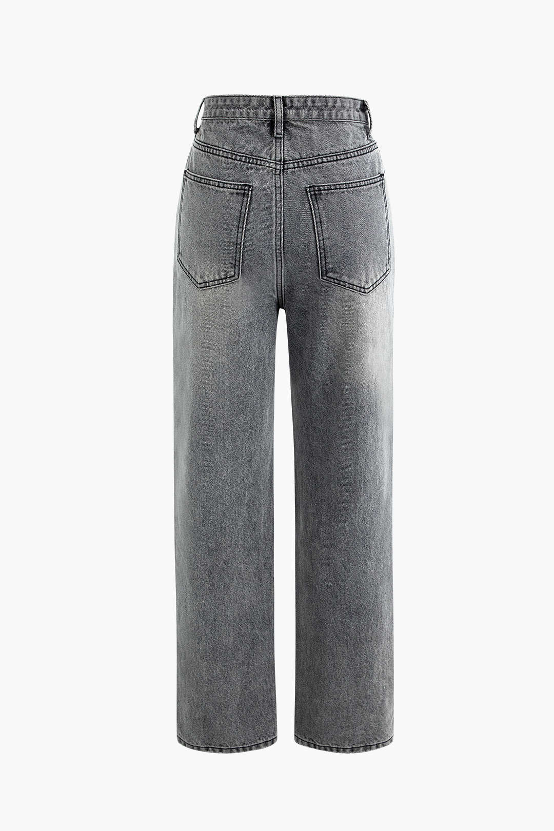 Closette | Asymmetrical Waist Wide-Leg Jeans For Woman